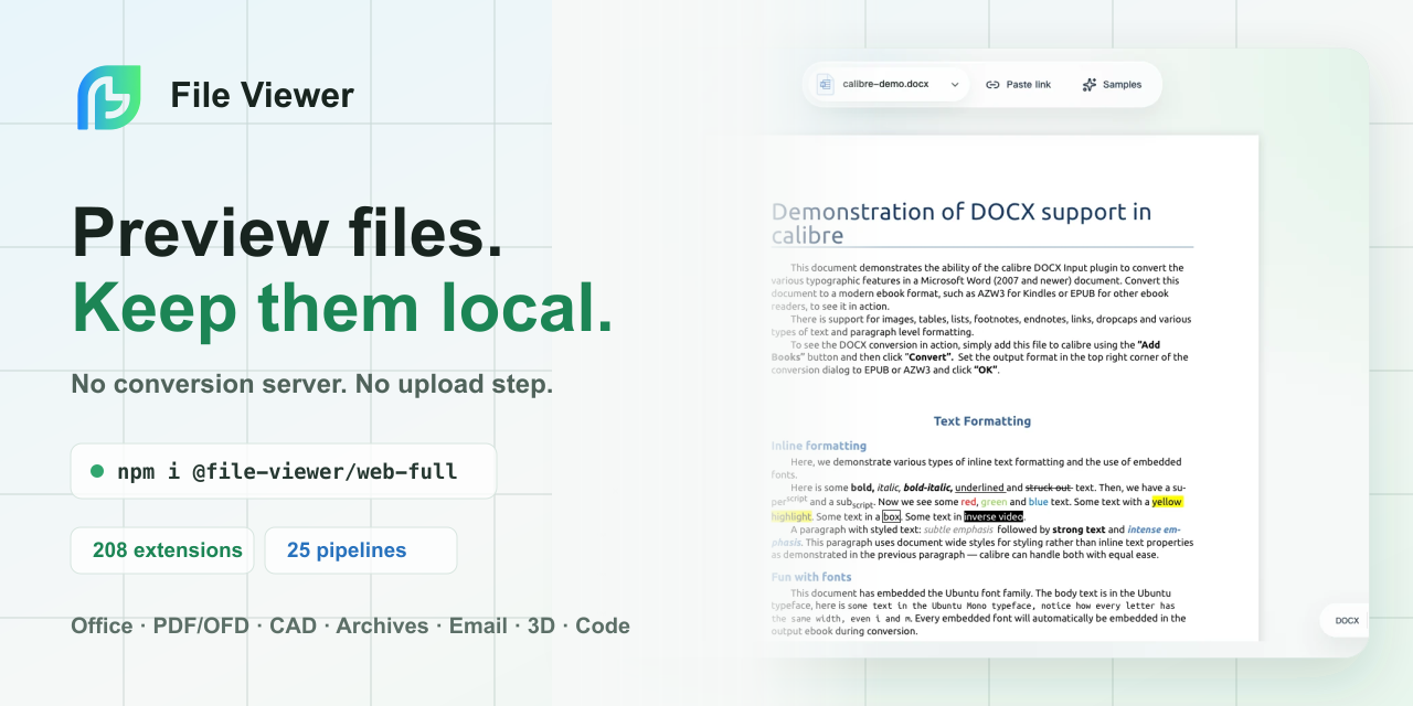 Flyfish File Viewer — Browser-native, offline-first file preview